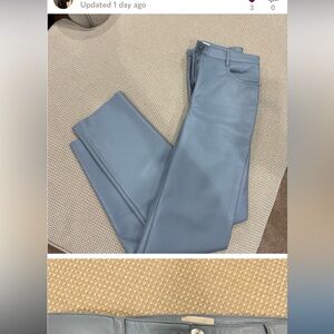 Stylish Blue Leather Pants